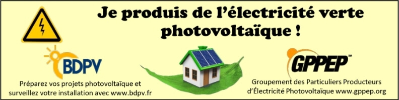 Autocollant extérieur pour annoncer la production d'électricité verte photovoltaïque